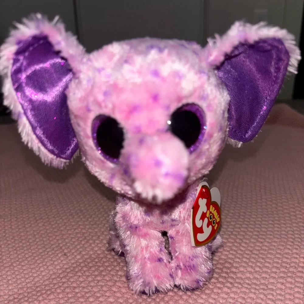 Ty Beanie Boos Eva Pink Elephant Plush